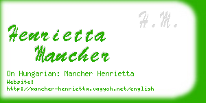 henrietta mancher business card